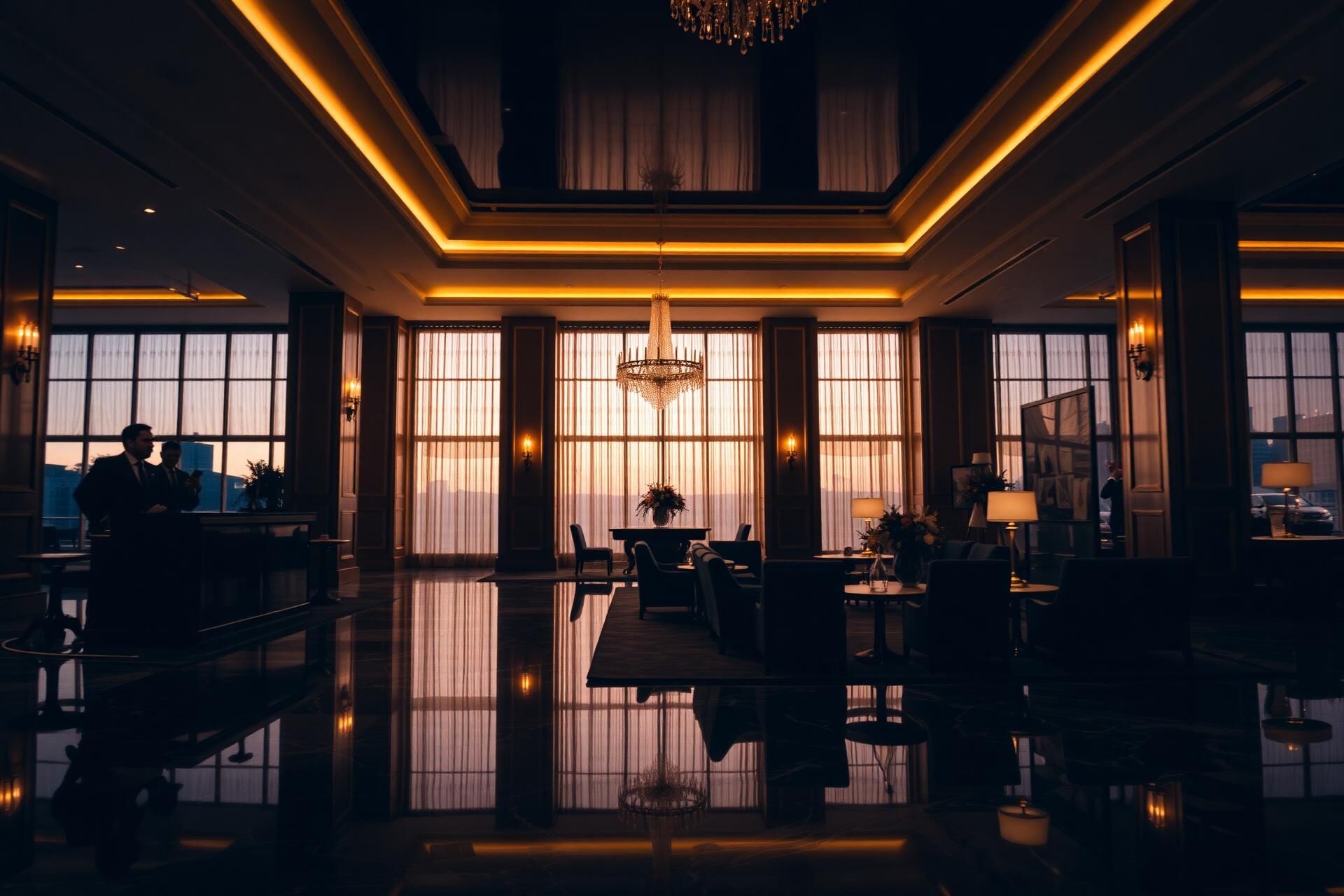 Luxury hotel lobby